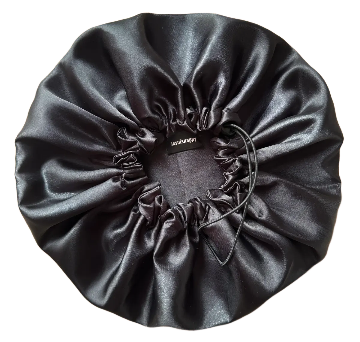 Bonnet en satin noir "Caviar" - Adulte