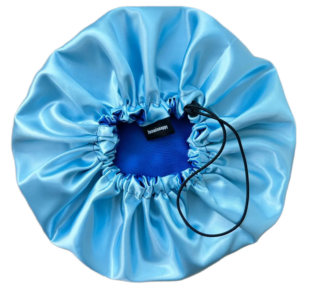 Bonnet en satin bleu "Marine" réglable - Taille standard