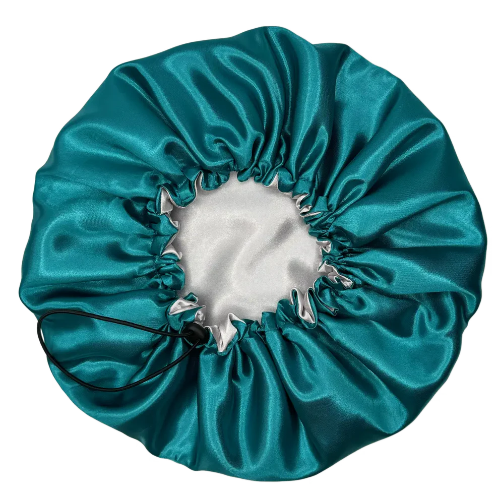 Bonnet en satin "Petrole" - Adulte