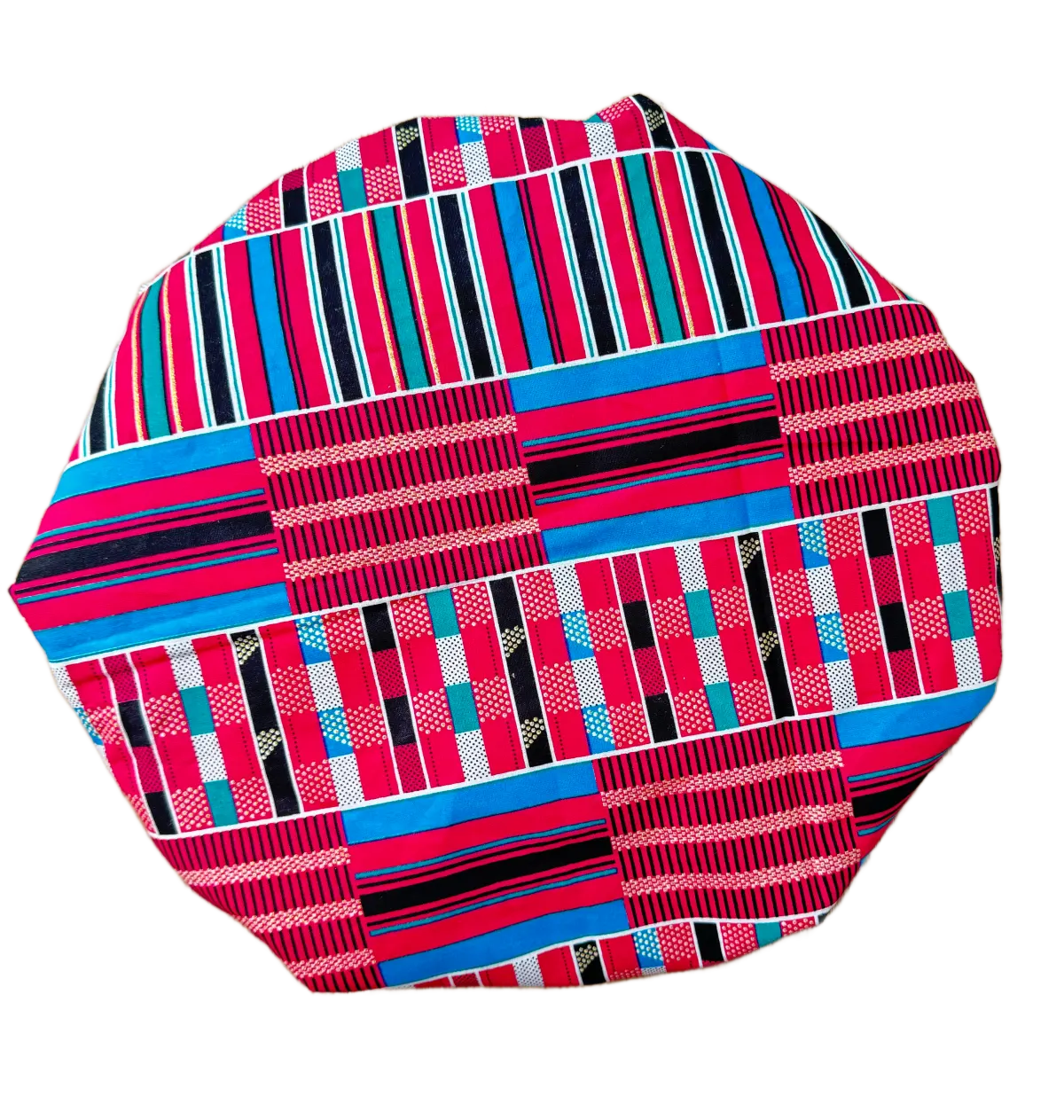 "Amina" adjustable pink satin and wax bonnet - Standard size