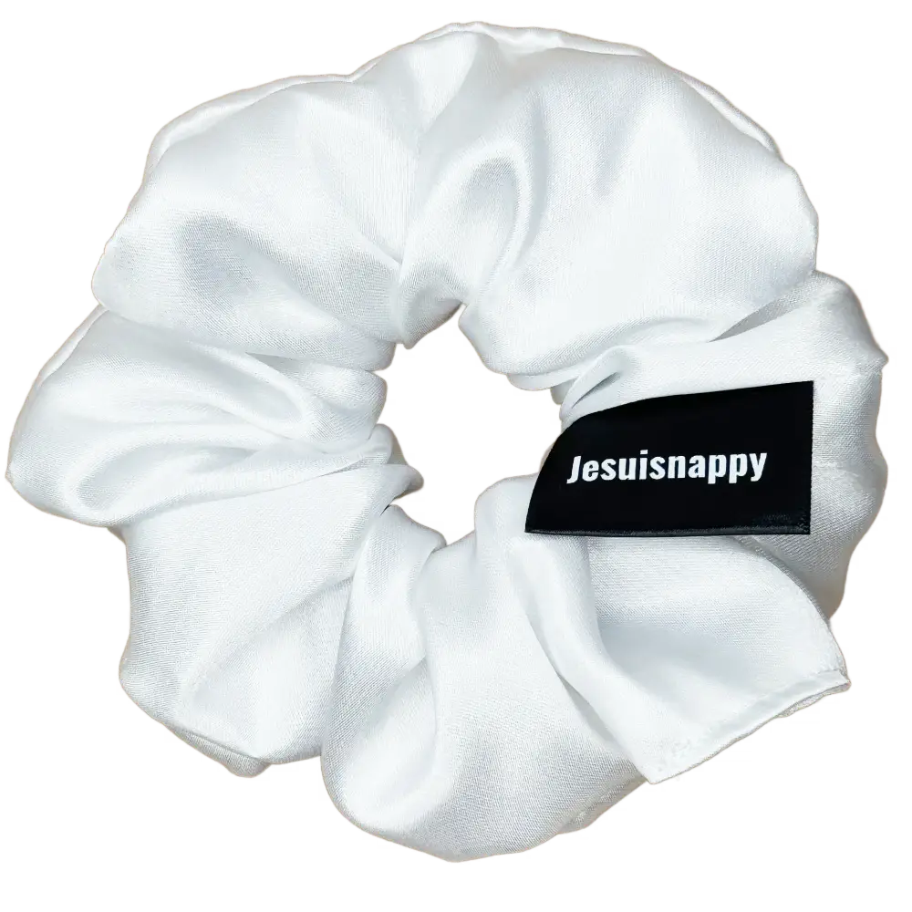 Satin Scrunchie, White Cloud - Mini Size