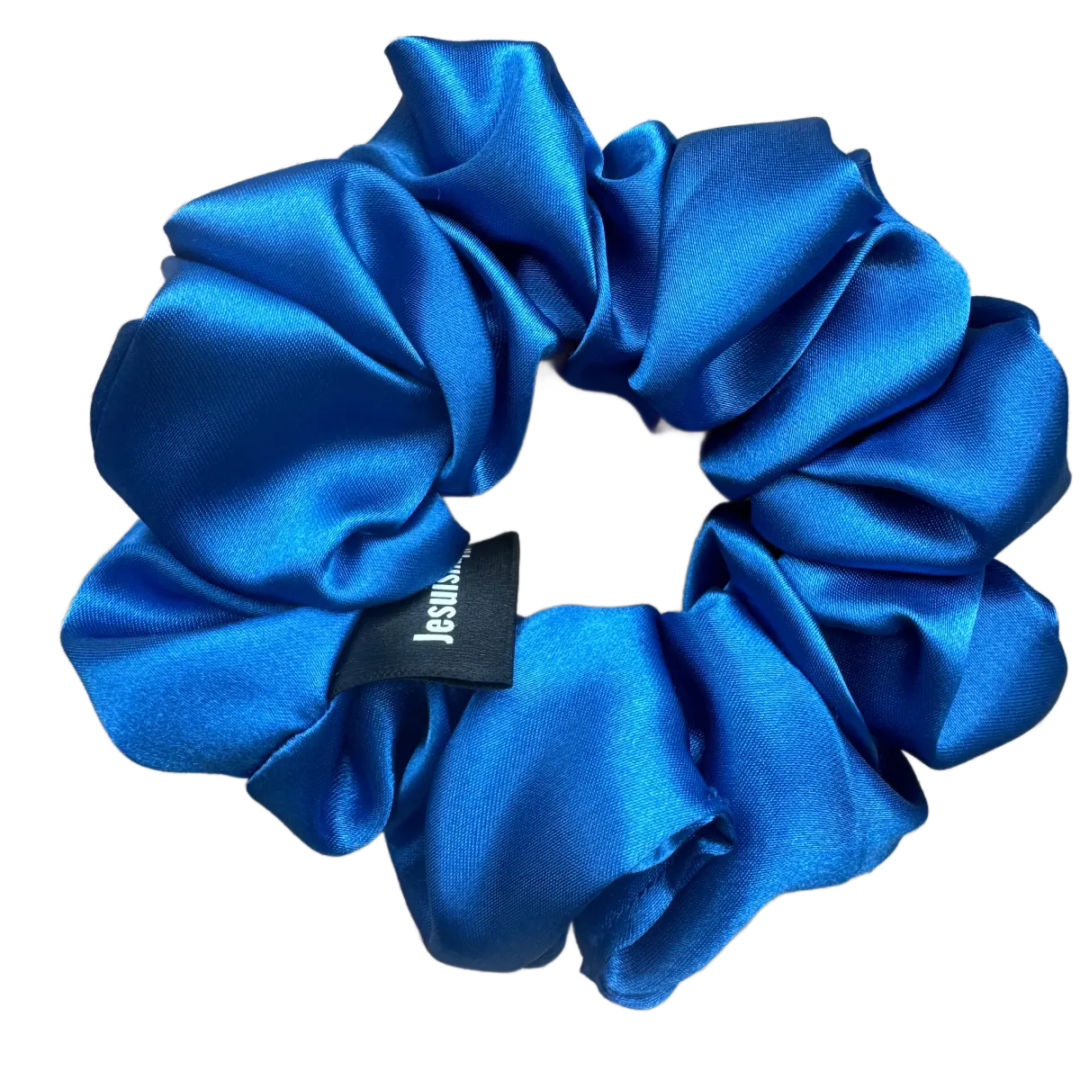 Chouchou en satin bleu "Marine"