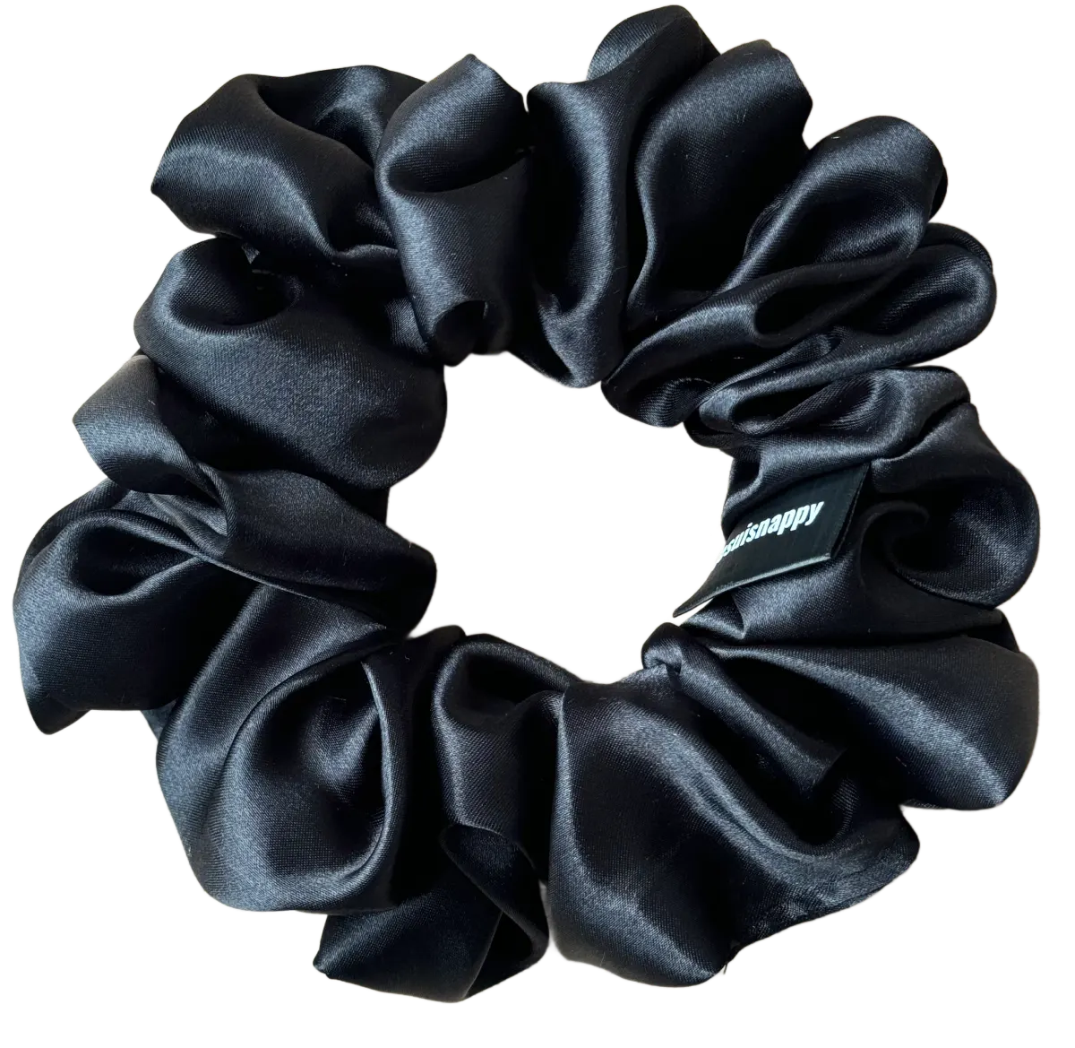Chouchou en satin noir "Caviar"