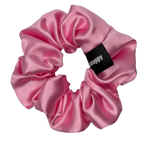 Chouchou en satin rose "Lady"