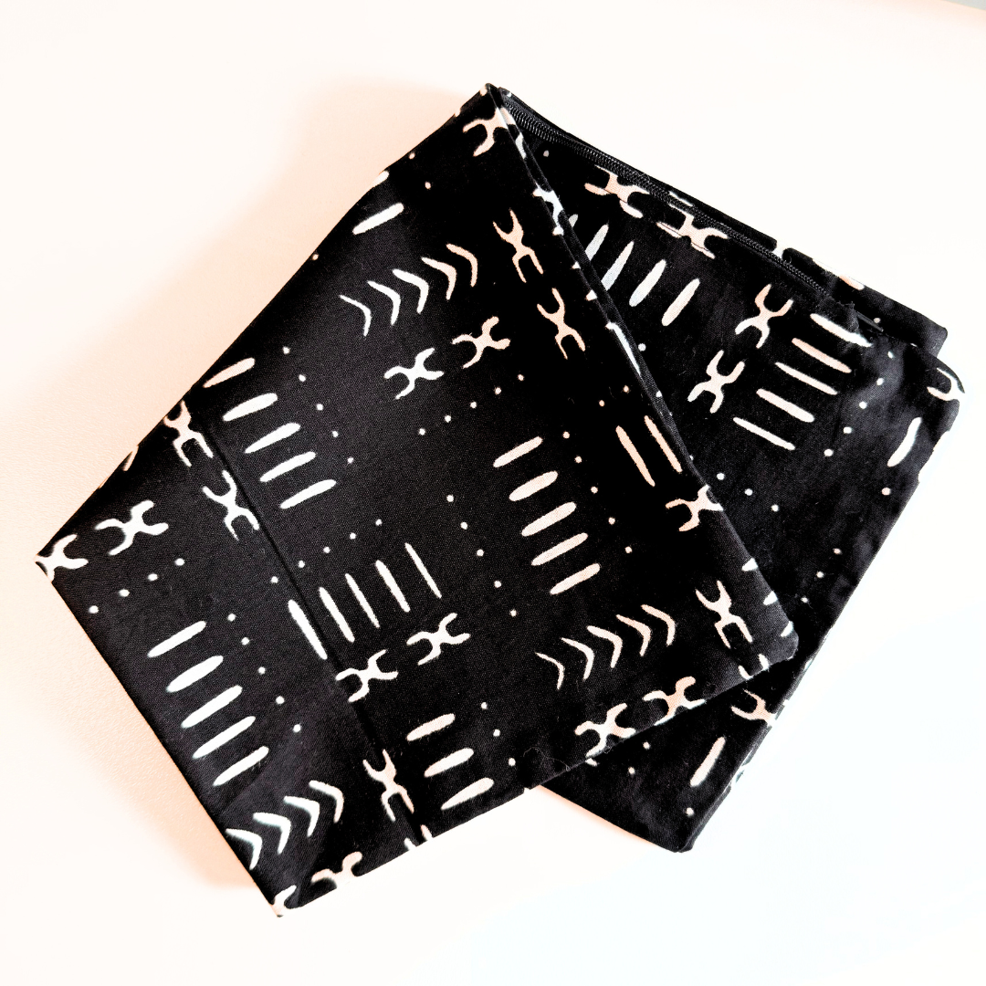 Taie d'oreiller en coton, motifs Bogolan - Carré 40 cm x 40 cm