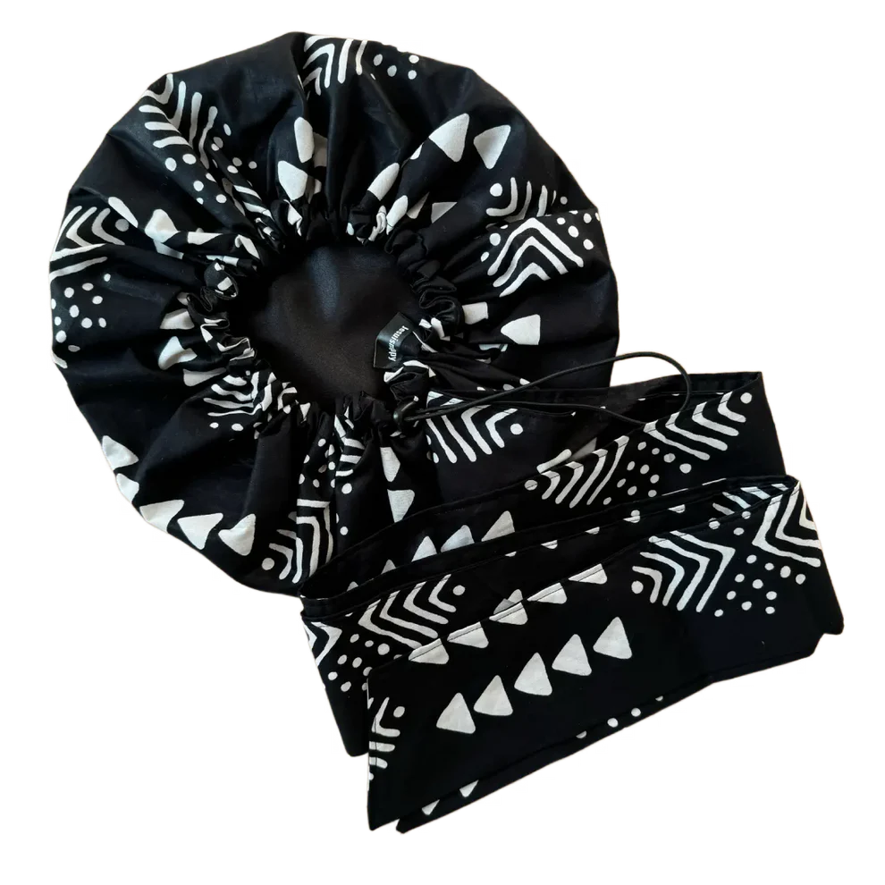 Satin turban, adjustable "Imani" - Standard size