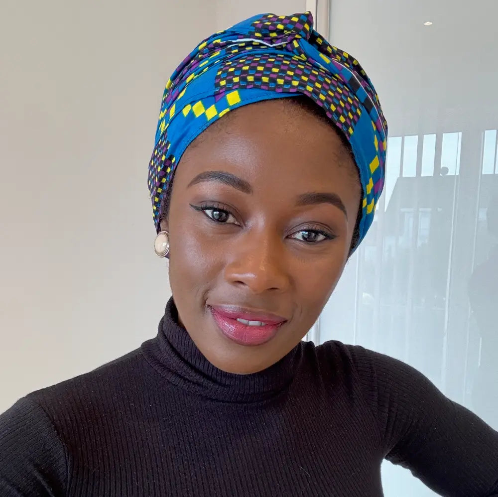 Satin turban, Adjustable "Kamaria" - Standard Size