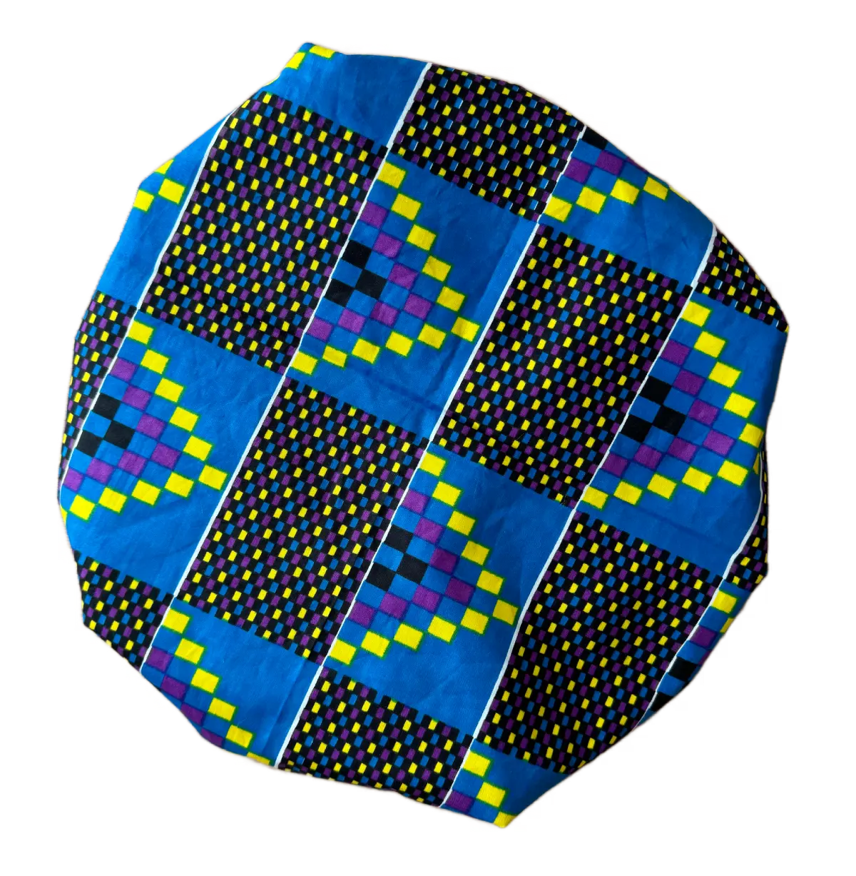 Bonnet en wax doublé de satin, ajustable "Kamaria" - Taille standard