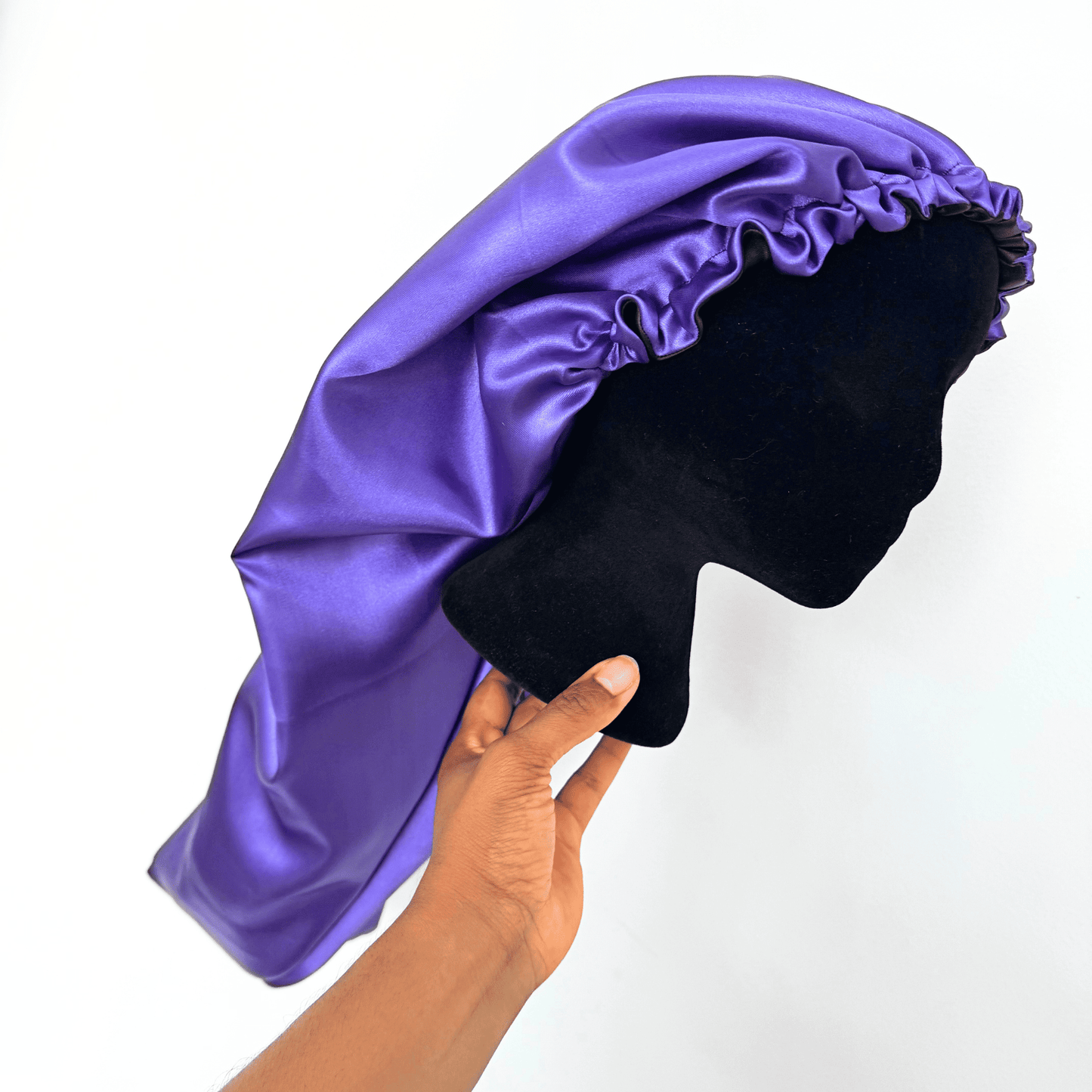 Bonnet en satin pour dreadlocks "Violet noir"