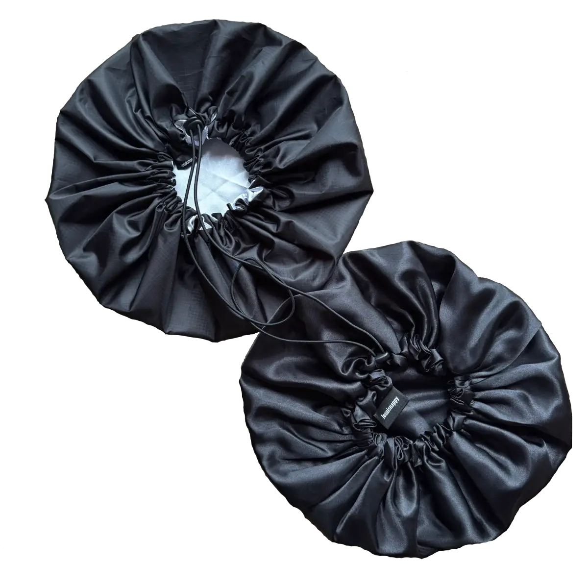 Pack de bonnet en satin et bonnet de douche "Caviar" - Adulte