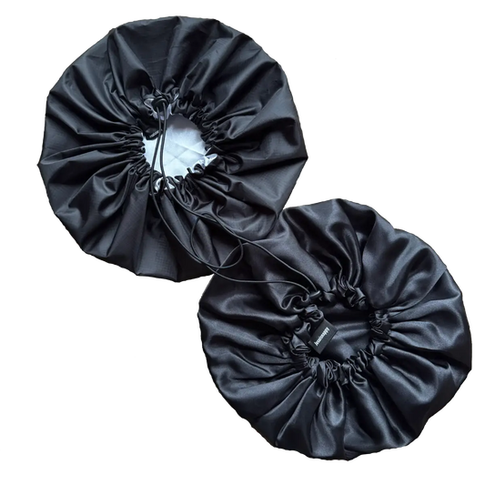 Pack de bonnet en satin et bonnet de douche "Caviar" - Adulte