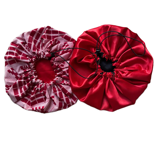 Set de 2 bonnets en satin "Malaika" - Adulte
