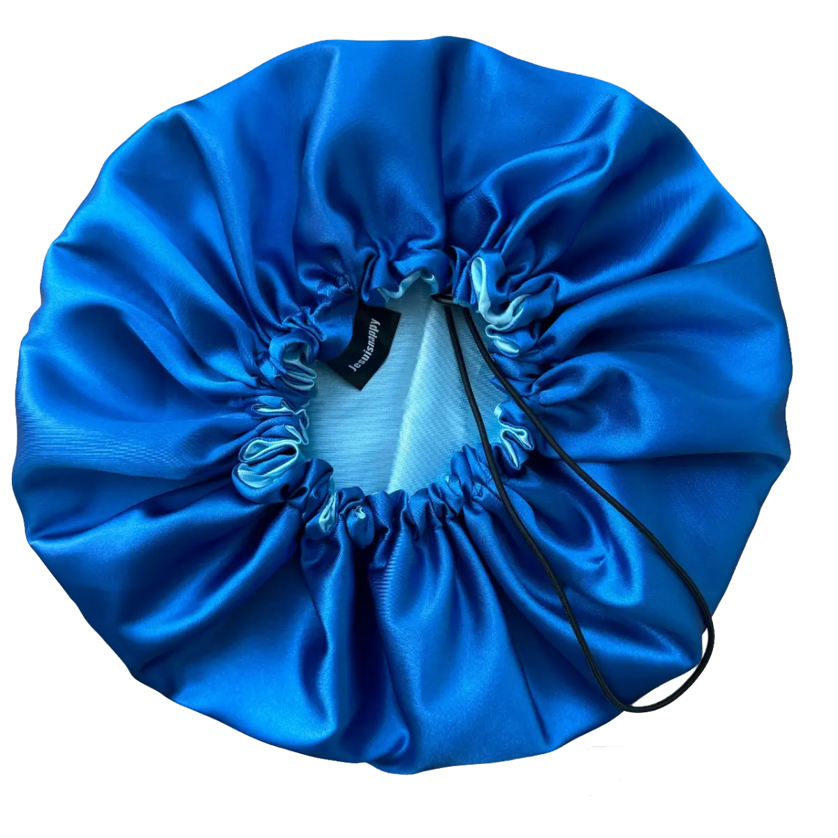 Bonnet en satin bleu "Marine" réglable  - Taille standard