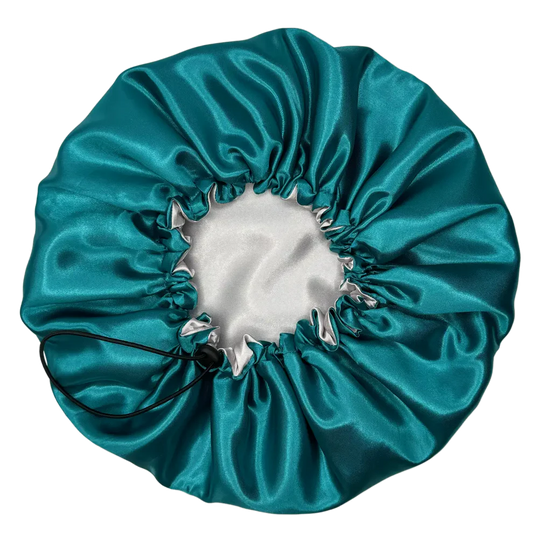 Bonnet en satin "Petrole" - Adulte