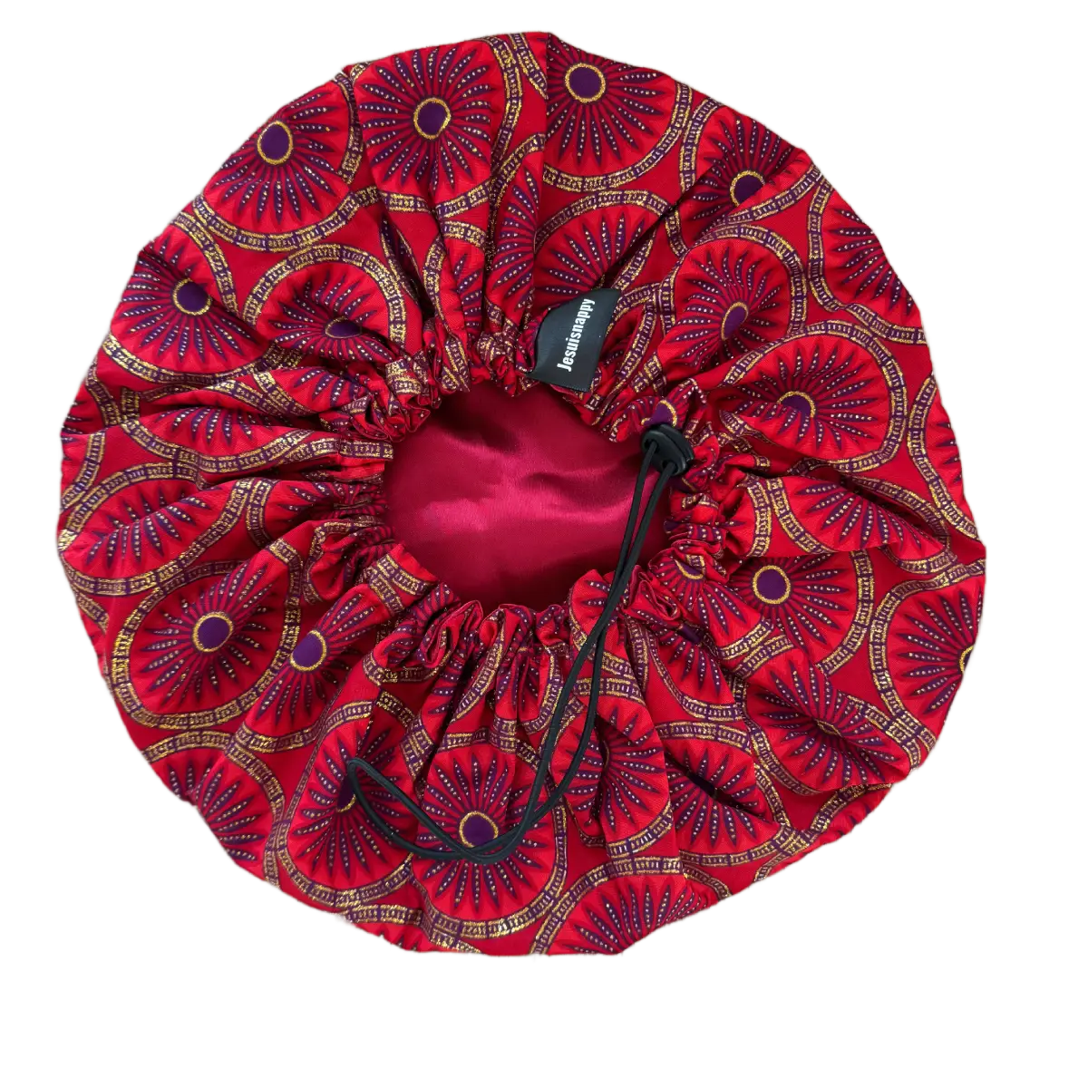 Bonnet en satin rouge "Tiya" - Adulte