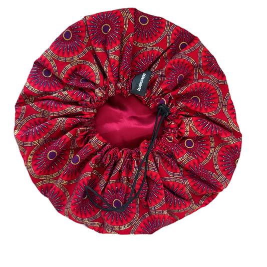 Bonnet en satin rouge "Tiya" - Adulte