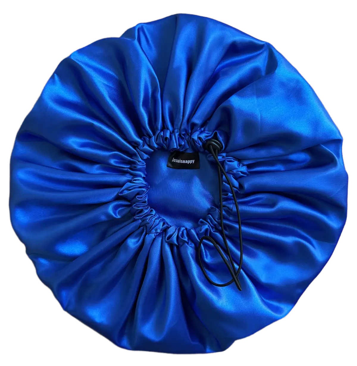 Bonnet en satin "Tout bleu" - Taille XL
