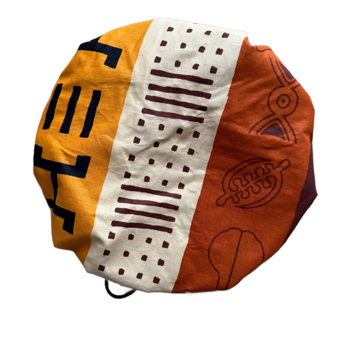 "Bogolan" satin bonnet, standard size - last item