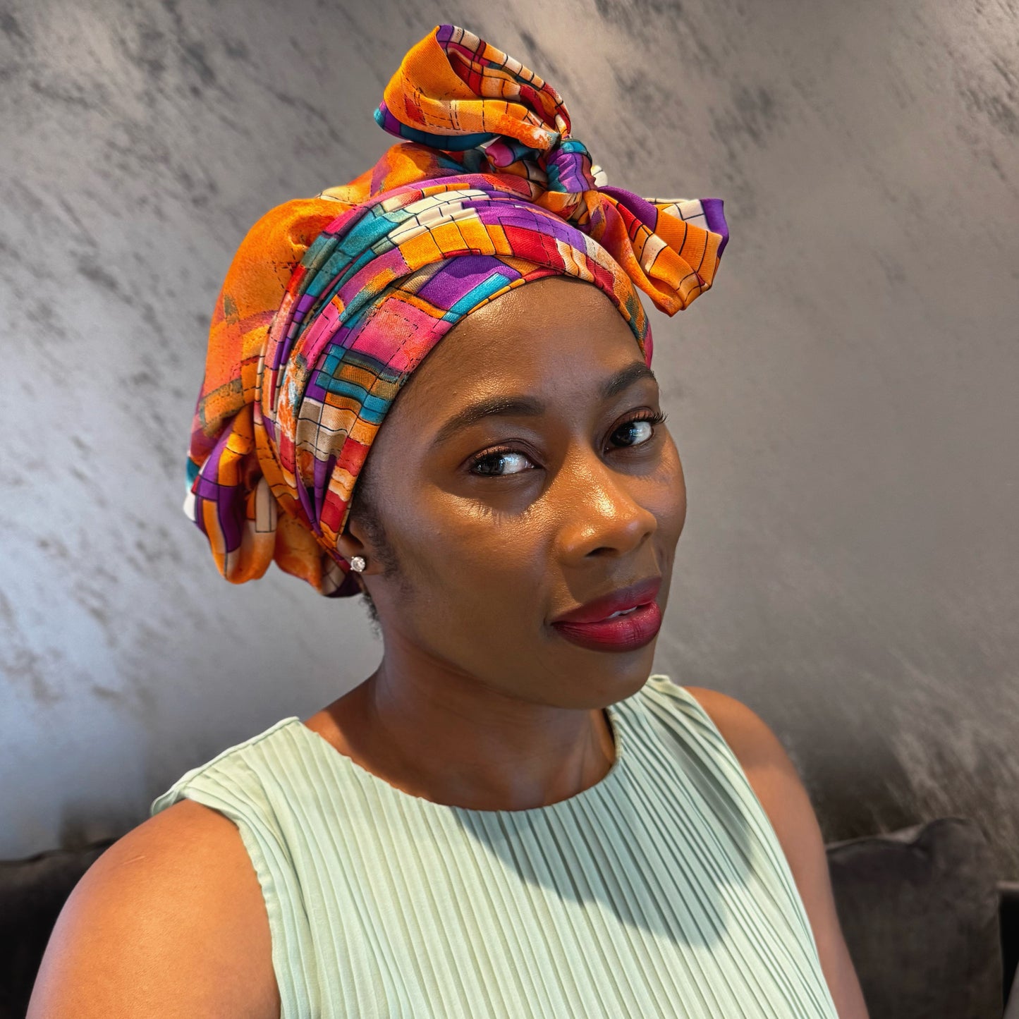 Turban satin effet soie "Sira"