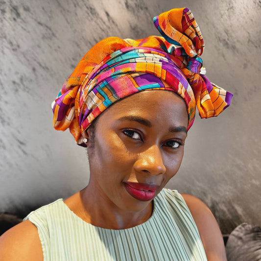 Turban satin effet soie "Sira"