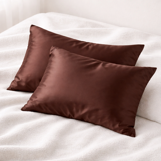 Pack de 2 taies d'oreiller en satin - "Ebene"