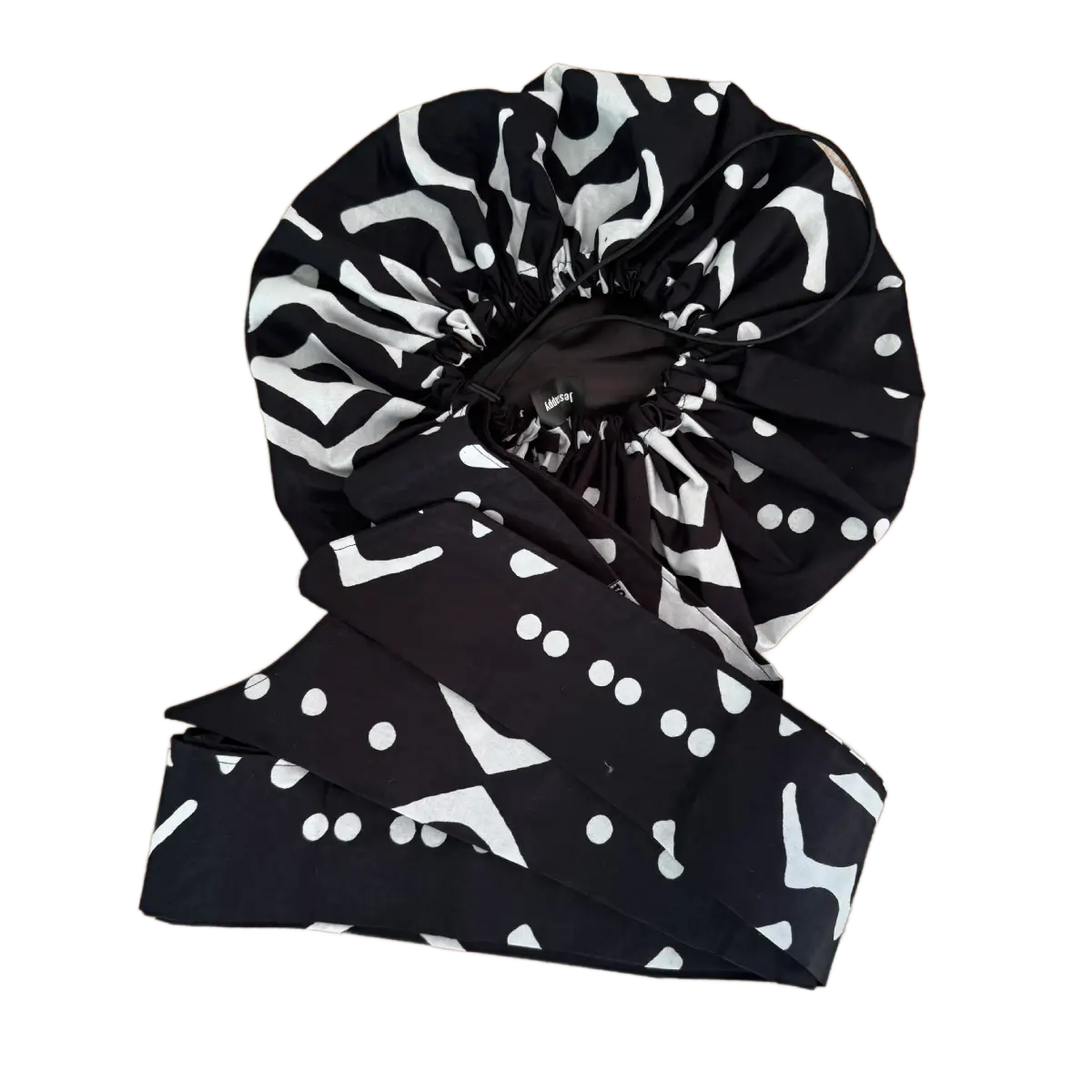 Turban doublé de satin ajustable "Imani"