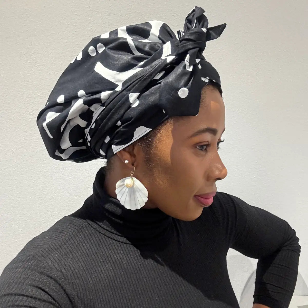 Turban doublé de satin ajustable "Imani"