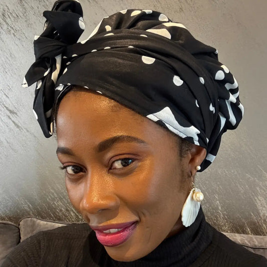 Turban doublé de satin ajustable "Imani"