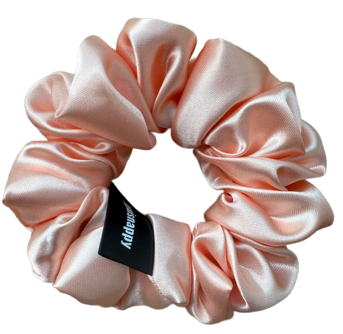 Elegant "peach" satin scrunchie